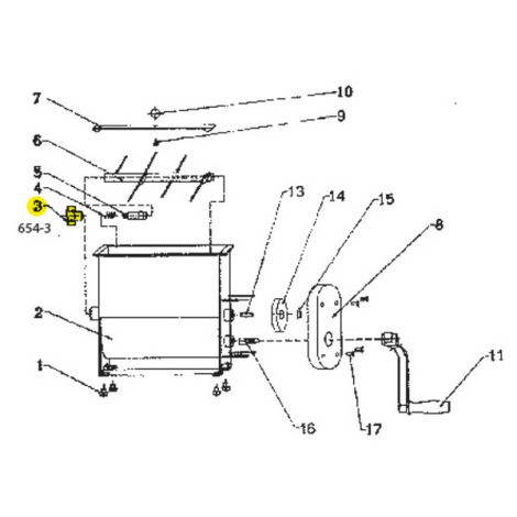 Spring for 20 lb. Manual Mixer # 654 Diagram