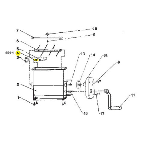 Brass Bolt for 20 lb. Manual Mixer # 654 Diagram