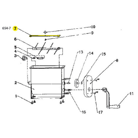 Handle Bolt for 20 lb. Manual Mixer # 654 Diagram