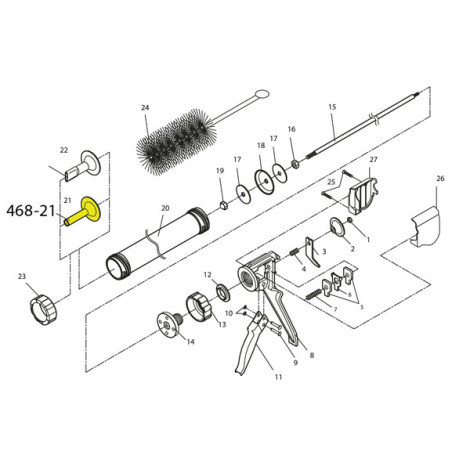 Jerky Cannon Snack Stick Replacement Nozzle 1/2" Diagram