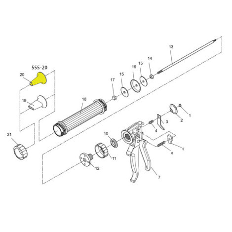 Jerky Gun Replacement 1/2" Round Nozzle Diagram
