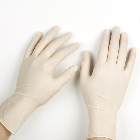 Latex Gloves on Hands