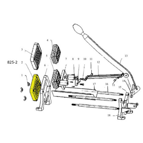 1/2" Cutting Blade And Push Plate for French Fry Cutter # 825 Diagram