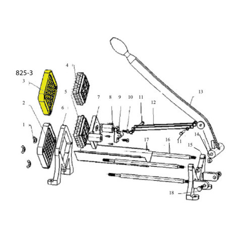 3/8" Cutting Blade And Push Plate for French Fry Cutter # 825 Diagram
