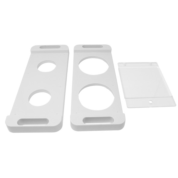 2 1/2 inch and 4 inch tray with clear plate separate