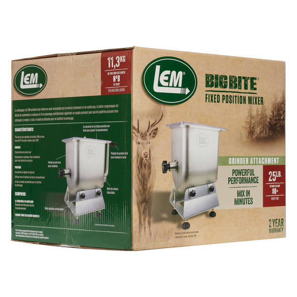 BigBite® Fixed Position 25lb Meat Mixer Packaging
