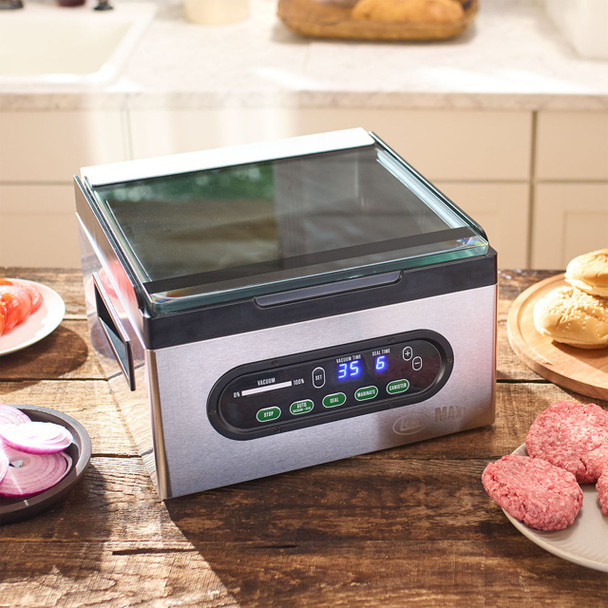 MaxVac® Pro Chamber Vacuum Sealer Sealing Hamburgers
