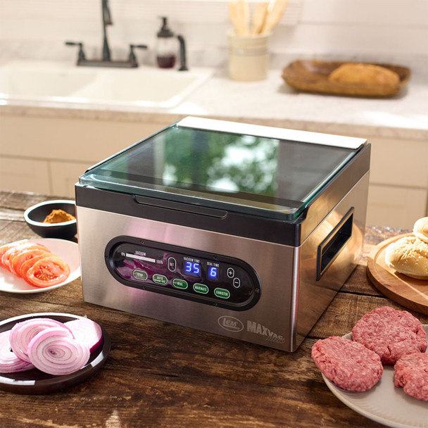 MaxVac® Pro Chamber Vacuum Sealer Sealing Hamburgers