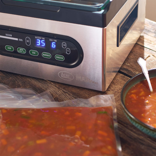 MaxVac® Pro Chamber Vacuum Sealer Sealing Vegetable Soup