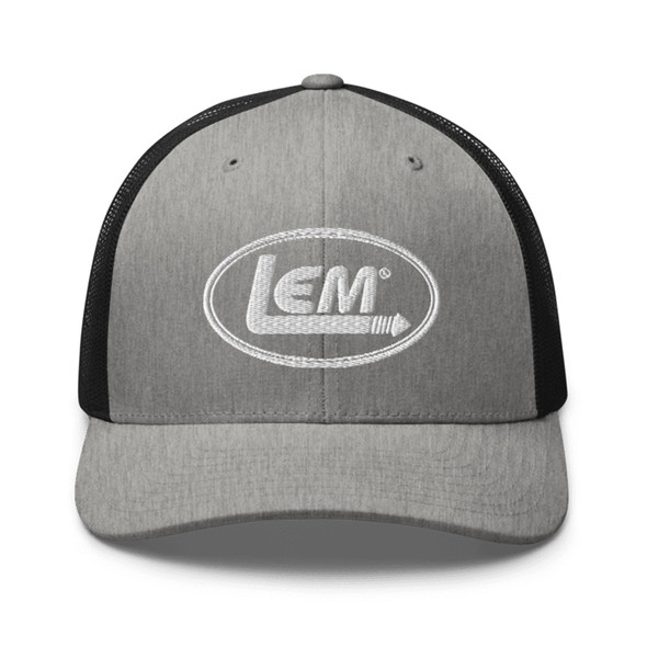 LEM Trucker Hat front facing with white logo