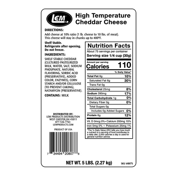 Backwoods® High-Temp Cheddar Cheese