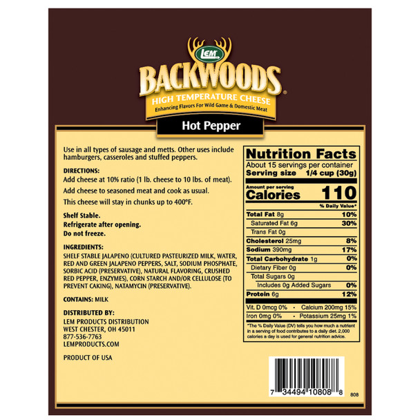 Backwoods® High-Temp Hot Pepper Cheese