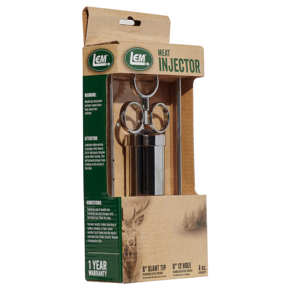 4 Oz. Commercial Meat Injector With 2 Needles Packaging