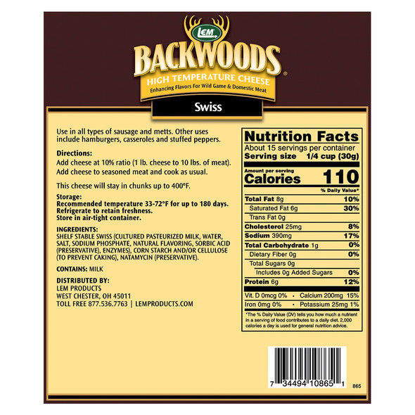 Backwoods® High-Temp Swiss Cheese