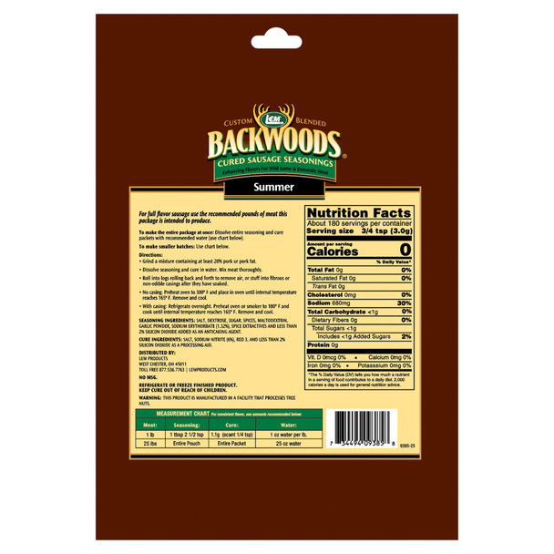 Backwoods® Summer Sausage Seasoning 25lb Back