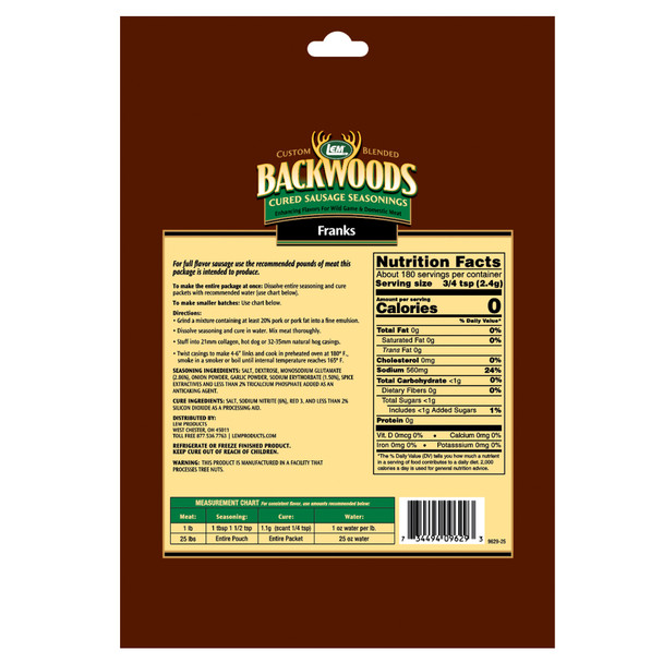Backwoods® Franks Seasoning Back