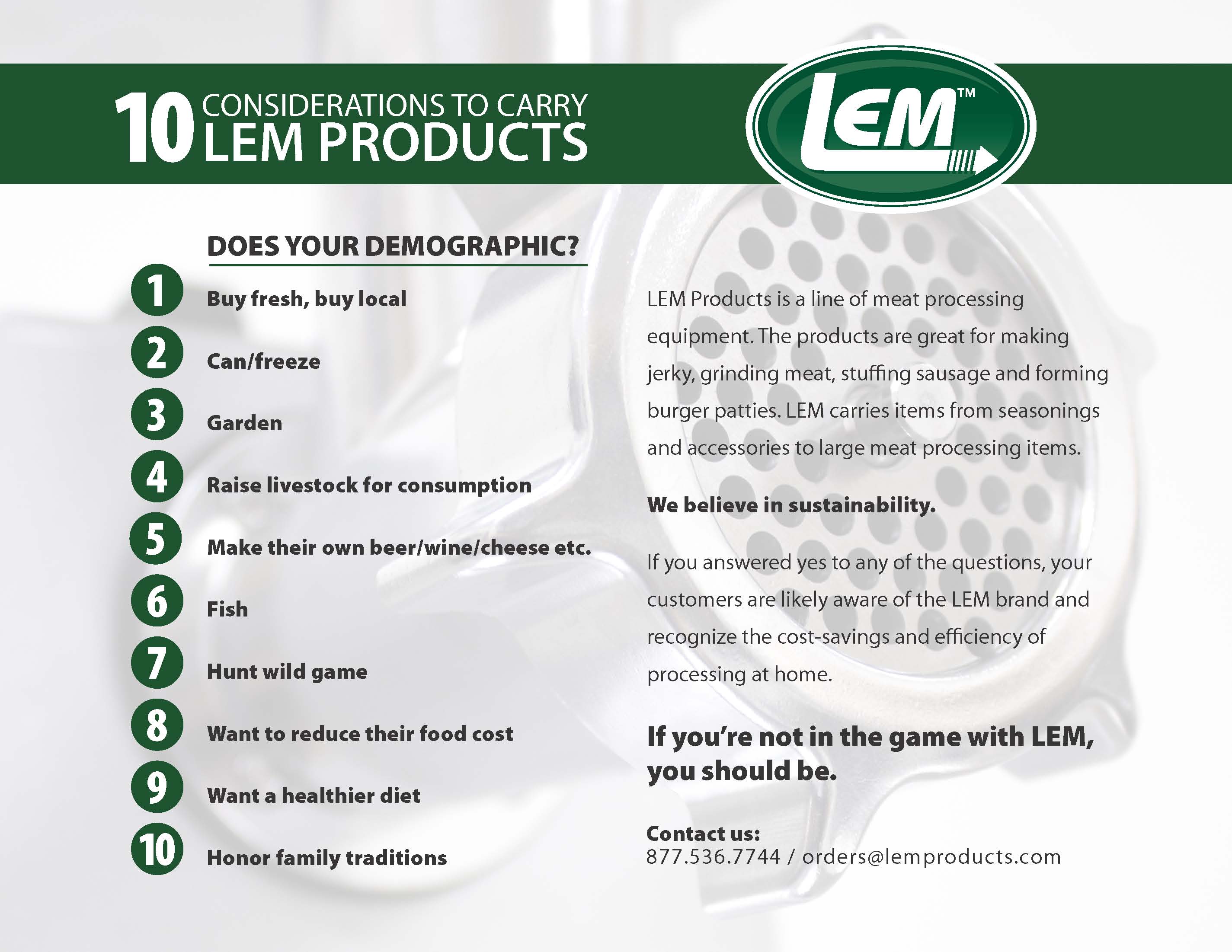 10 Considerations to Carry LEM Products