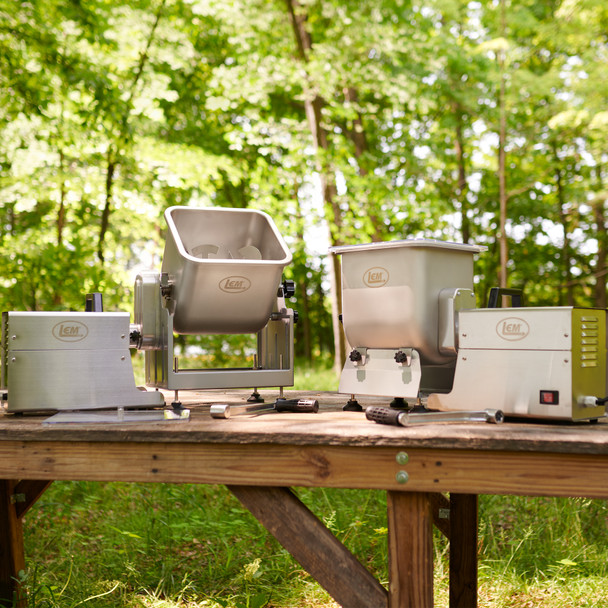 BigBite® Meat Mixers Attached To BigBite® Meat Grinders