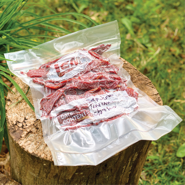 MaxVac Zipper Top Bag Sealed with Jerky